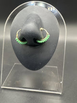 Gold-Tone Beaded Clip-On Nath Nose Ring - Half Hoop Indian Nose Pin Jewelry JCS Fashions