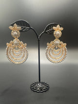 Traditional Gold-Tone Teardrop Earrings with Bead Work - 2.5 inch Jewelry JCS Fashions Grey 2.5 inch