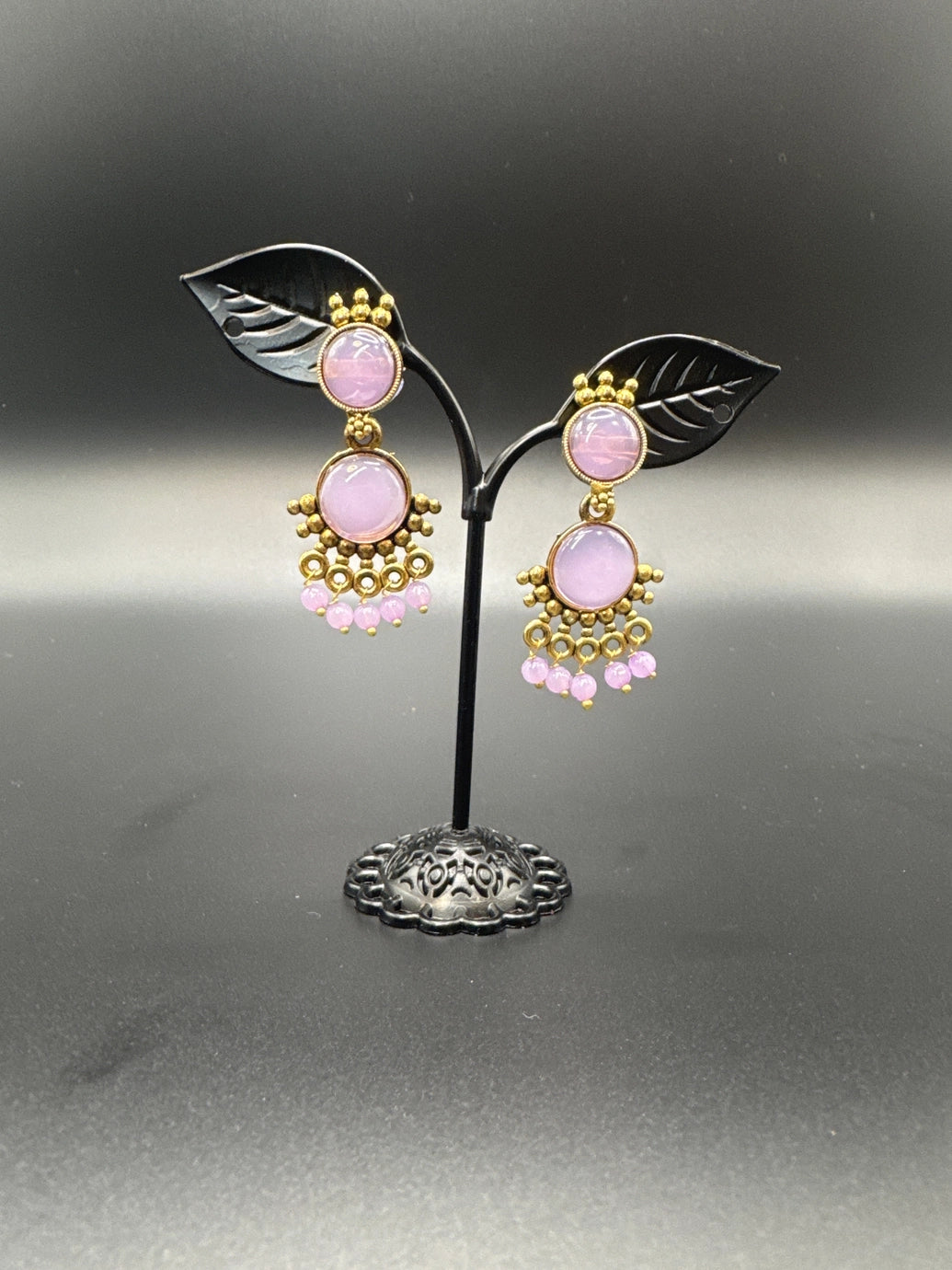 Gold-Tone Multicolor Beaded Ethnic Jhumka Dangler Earrings