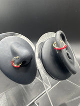 Gold-Tone Beaded Clip-On Nath Nose Ring - Half Hoop Indian Nose Pin Jewelry JCS Fashions Maroon 0.5 inch