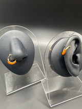 Gold-Tone Beaded Clip-On Nath Nose Ring - Half Hoop Indian Nose Pin Jewelry JCS Fashions Orange 0.5 inch