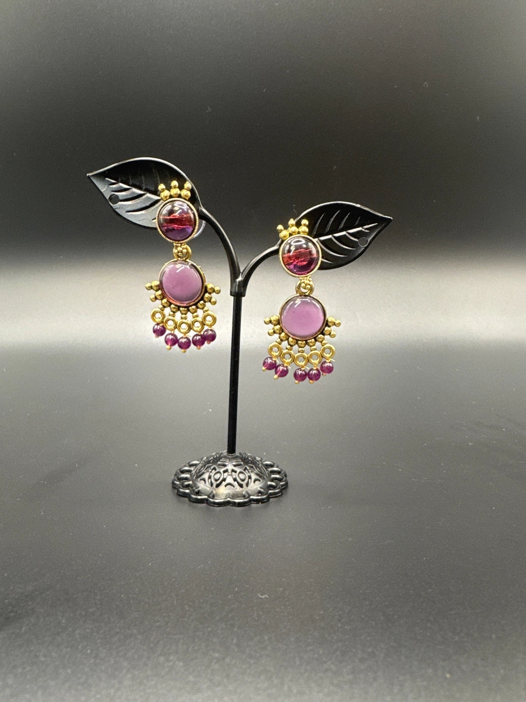 Gold-Tone Multicolor Beaded Ethnic Jhumka Dangler Earrings