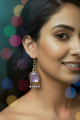 Antique Gold-Tone Arch Drop Earrings with Bead Fringe-Multiple Colours