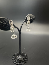 Silver Clip-On Crystal Drop Earrings for Non-Pierced Ears Jewelry JCS Fashions