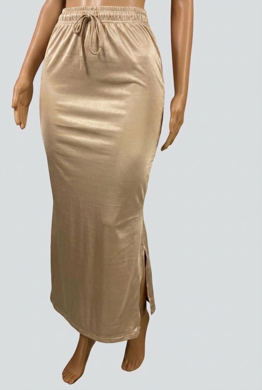 Women’s Sandal Shapewear Lycra Petticoat with Side Cut for Ethnic Wear - Sandal