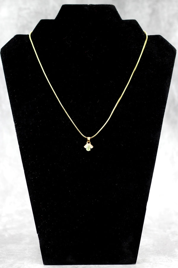 Gold-Tone Stone Pendant Chain Necklace Set for Women | Ethnic Neckwear Jewellery - Gold