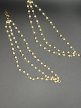 Traditional South Indian Pearl Maatal Ear Chain - 5.5 inch Jewelry JCS Fashions Gold 5.5 inch