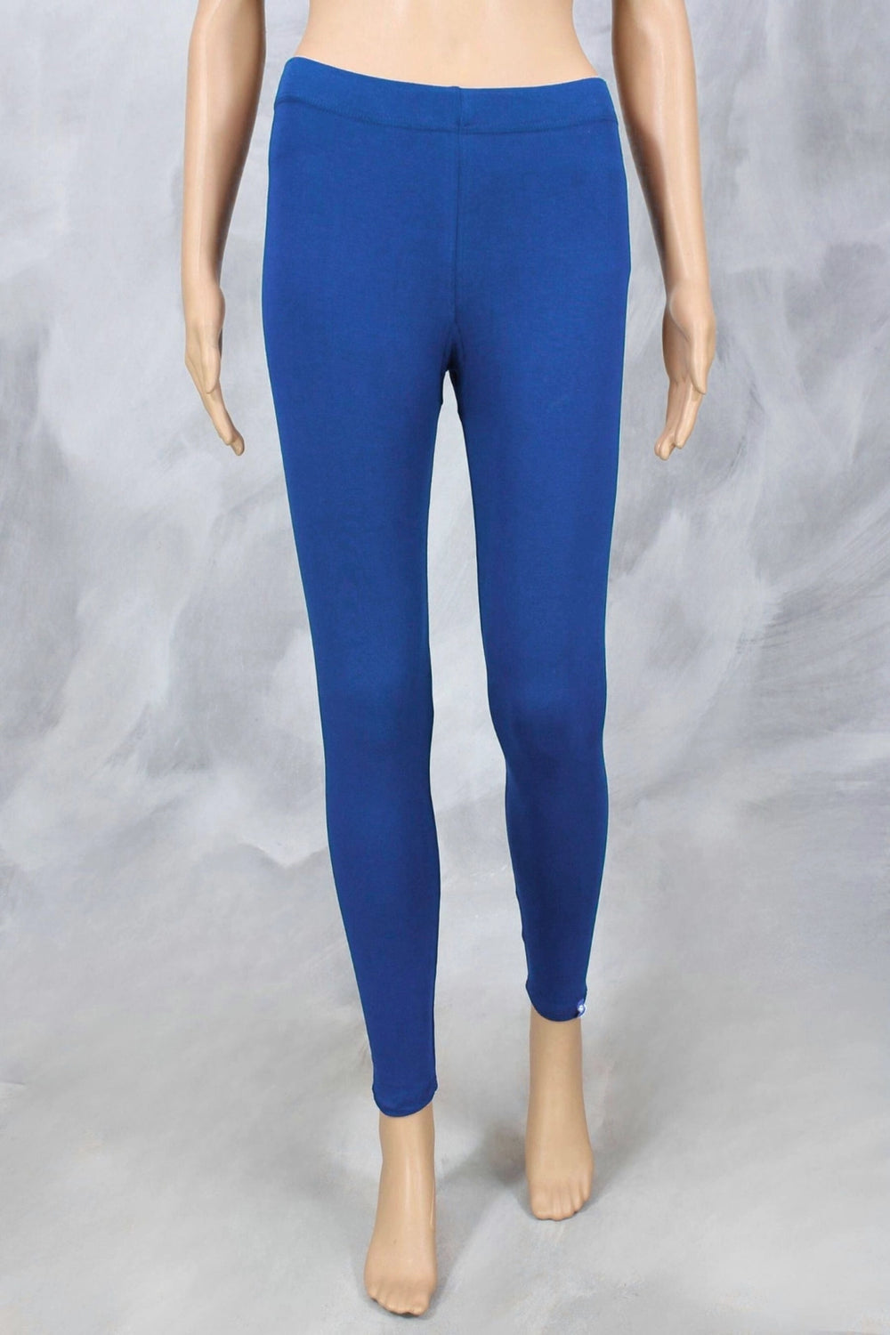 Women’s Bright Royal Blue Ankle Length 4-Way Lycra Leggings with Silicon Wash Finish - Bright Royal Blue