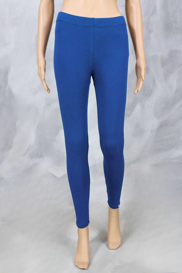 Women’s Bright Royal Blue Ankle Length 4-Way Lycra Leggings with Silicon Wash Finish - Bright Royal Blue