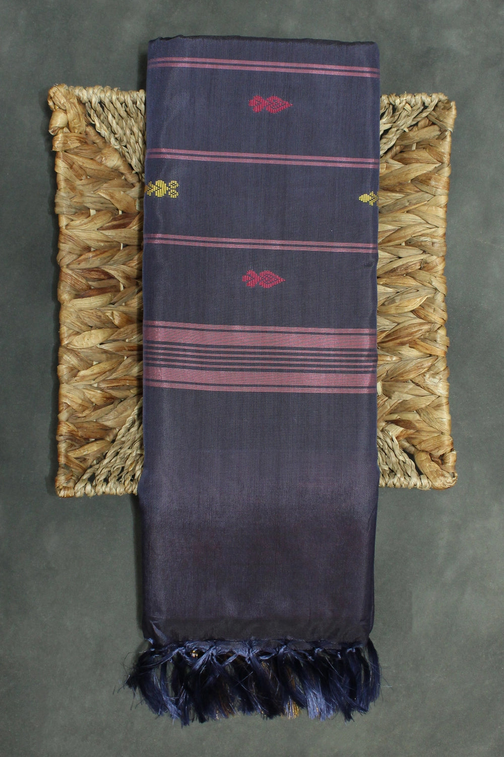 Vaazhai Naar (Banana Pith) Saree with Traditional Zari Border and Small Butta - Orange