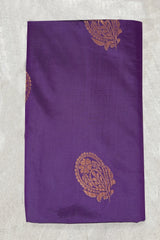 Purple Korvai Soft Silk Border Saree with Gold Zari Buttas and Floral Traditional Border - Purple