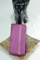 Purple Silk Cotton Saree with Zari Border and Pallu Design, Blouse Included, 5.5 Meters - Purple