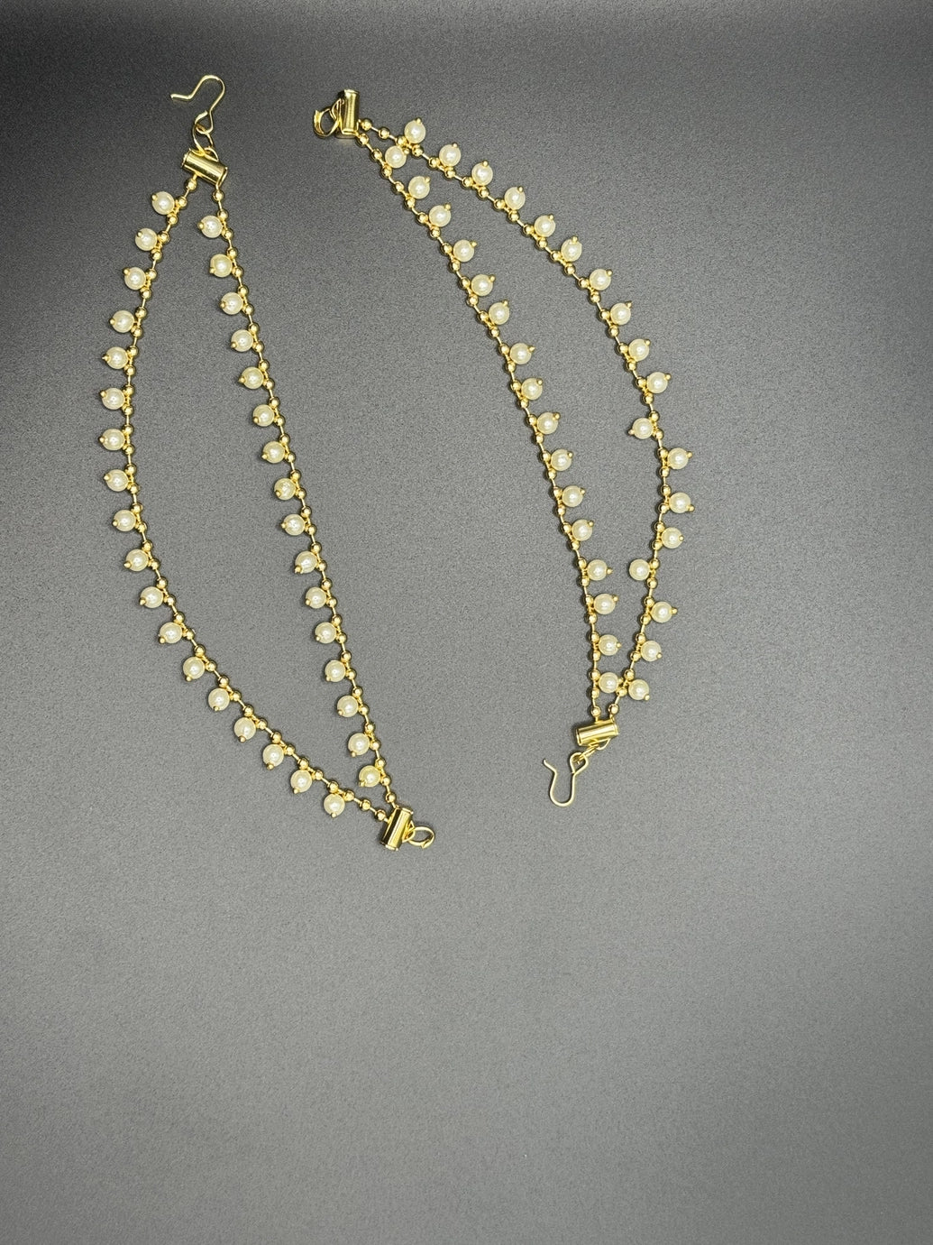 Gold-Plated Pearl Ear Chain for Women - 6 Inch Jewelry JCS Fashions Gold 6 inch
