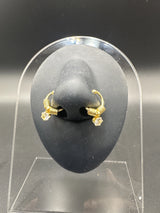 Gold-Tone Crystal Nath Nose Ring - Bridal Indian Nose Pin (0.5 inch) Jewelry JCS Fashions Gold 0.5 inch