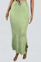 Pista Green Shapeware Petticoat with Side Cut for Sarees and Ethnic Wear - Pista Green