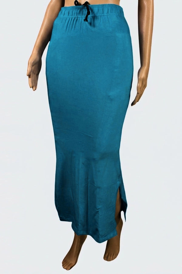 Turquoise Blue 4-Way Lycra Shapewear Inskirt for Women, Stretch Slip Skirt - Turquoise Blue