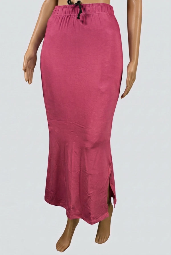 Pink Shapewear Petticoat with Side Cut for Saree Dress Fit and Comfort - Pink