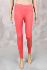 Peach Ankle Length 4 Way Lycra Leggings for Women, Smooth Silicon-Wash Finish, Belt Style - Peach
