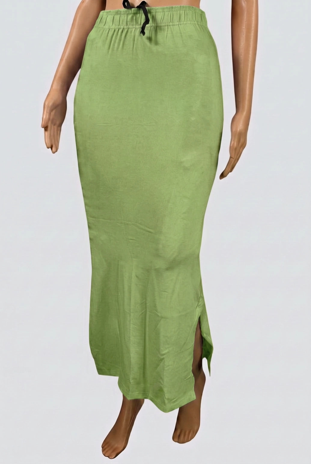 Pista Green Lycra Shapewear Petticoat with Side Cut for Women | Inskirt-47 - Pista Green