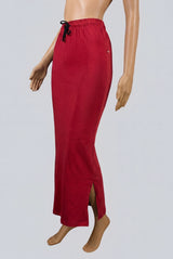 Red Lycra Shapewear Petticoat with Side Cut for Saree Blouse Shaping - Red