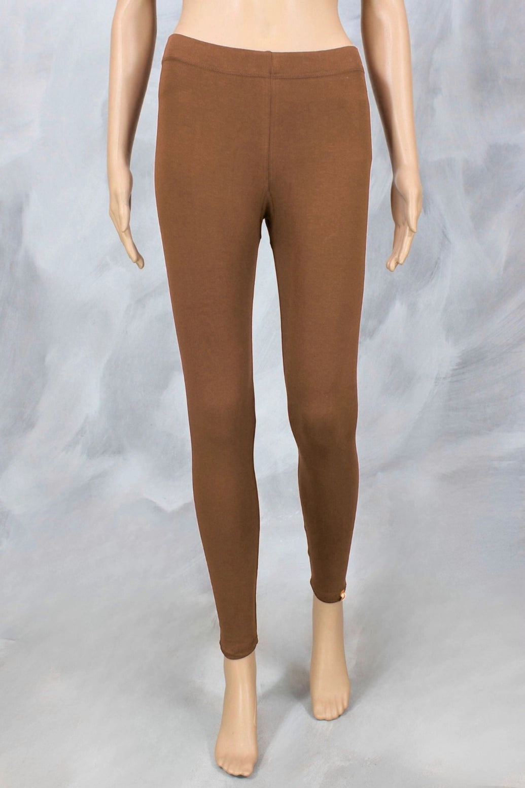Coffee Brown Ankle Length Leggings in 4-Way Lycra with Smooth Silicon Wash - Coffee Brown