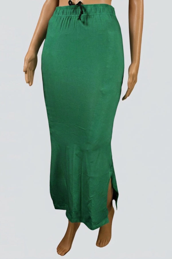 Pakistan Green 4 Way Lycra Shapewear Inskirt for Women with Stretch Waist and Long Length - Pakistan Green