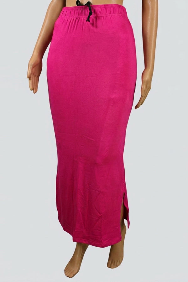 Rani Pink 4 Way Lycra Shapewear Inskirt with Side Slit and Drawstring Waist for Women - Rani pink