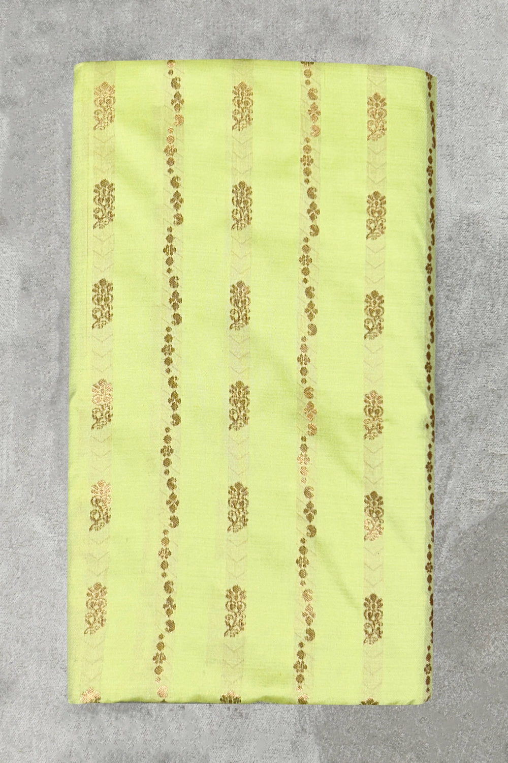 Pista Green Korvai Soft Silk Saree with Delicate Gold Zari Buttas and Floral Border with Blouse - Pista Green