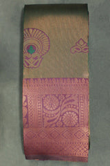 Kubera Pattu Saree Mehendi Green with Zari Design Border and Matching Blouse - Semi Silk Traditional Wear - Mehendi Green