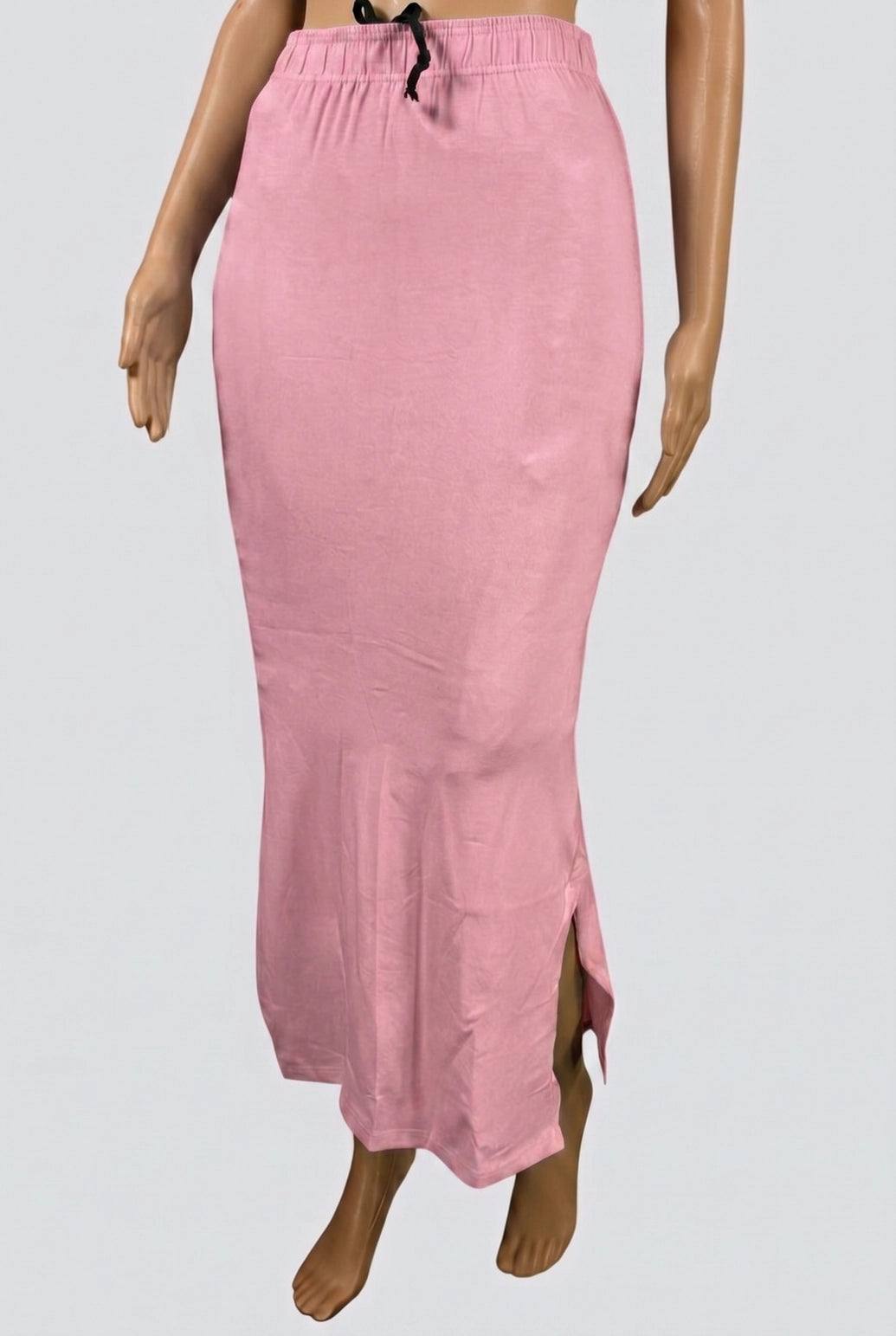 Light Pink Shapewear Petticoat with Side Cut and Elastic Waist for Women, Length 38 In - Light pink