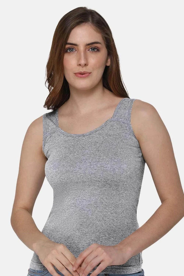 Women's Light Grey Sleeveless Tank Top - Round Neck Innerwear TankTop JCS Fashions Light Grey. XX-Large