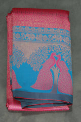 Semi Silk Saree - Pink