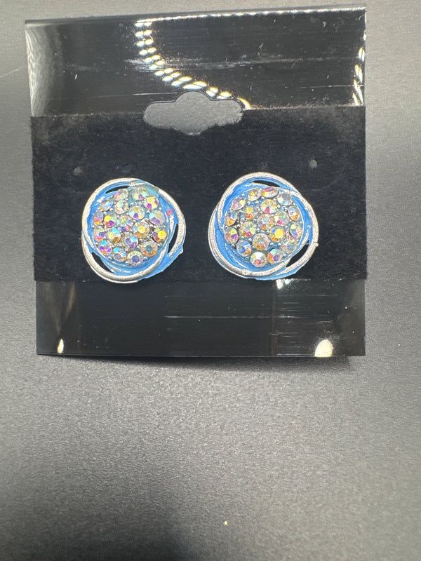 Round Sparkling Crystal Stud Earrings for Women - 0.6 inch Jewelry JCS Fashions Light blue 0.6 inch