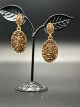 Victorian Style Gold-Tone Crystal Disc Dangle Earrings - 1.5 inch Drop Jewelry JCS Fashions Gold 1.5 inch