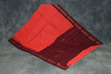 Red Poly Cotton Printed Saree with Maroon Gold Border - 5.5m Saree JCS Fashions Red 5.5 meters