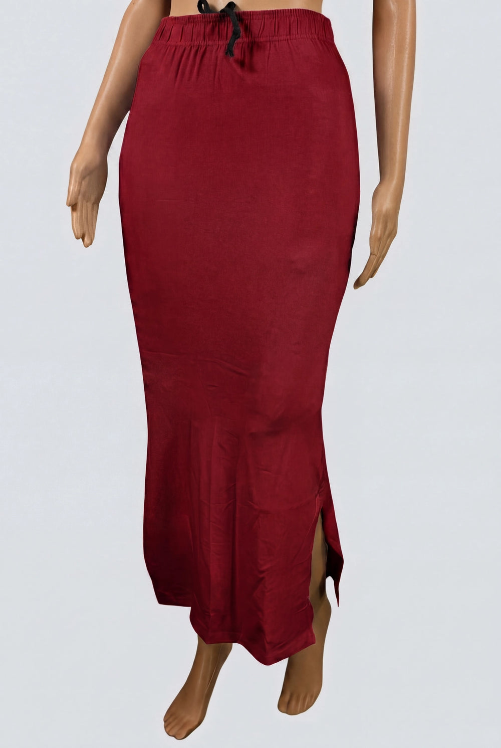 Red Shapewear Petticoat with Side Cut for Women, Waist and Hip Support, Knee-Length Skirt - Red