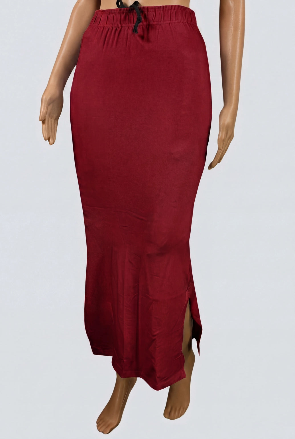 Red Shapewear Petticoat with Side Cut for Women, Waist and Hip Support, Knee-Length Skirt - Red
