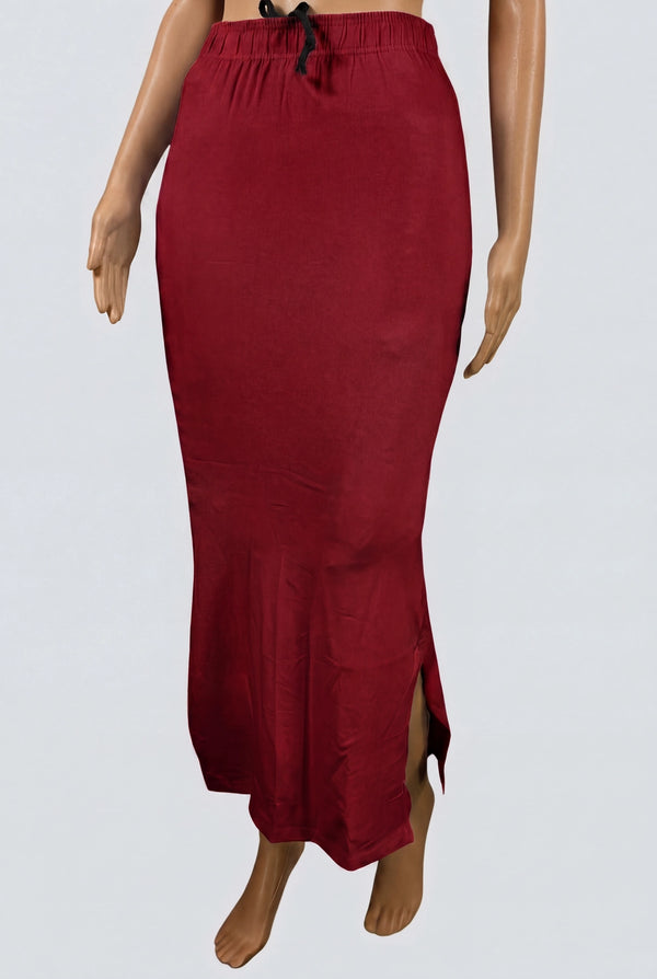 Red Shapewear Petticoat with Side Cut for Women, Waist and Hip Support, Knee-Length Skirt - Red