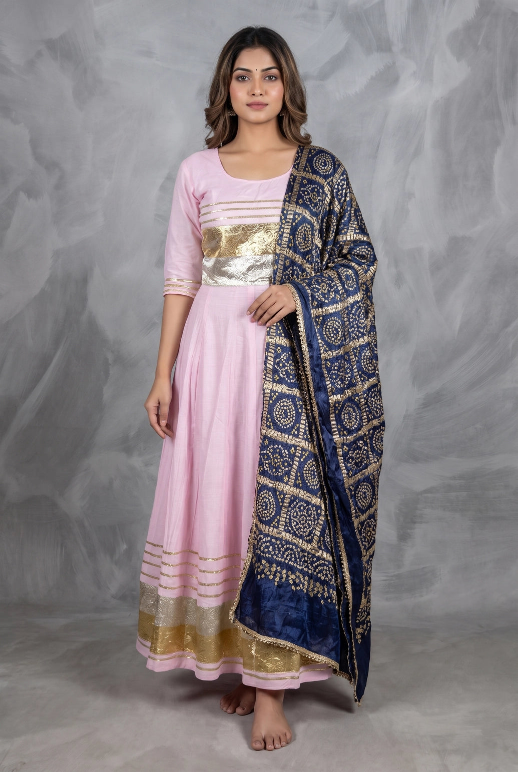 Paridhi Lehenga Chaniya Choli Set with Tissue Border and Silk Skirt for Navratri Party Wear, Baby Pink - Baby Pink