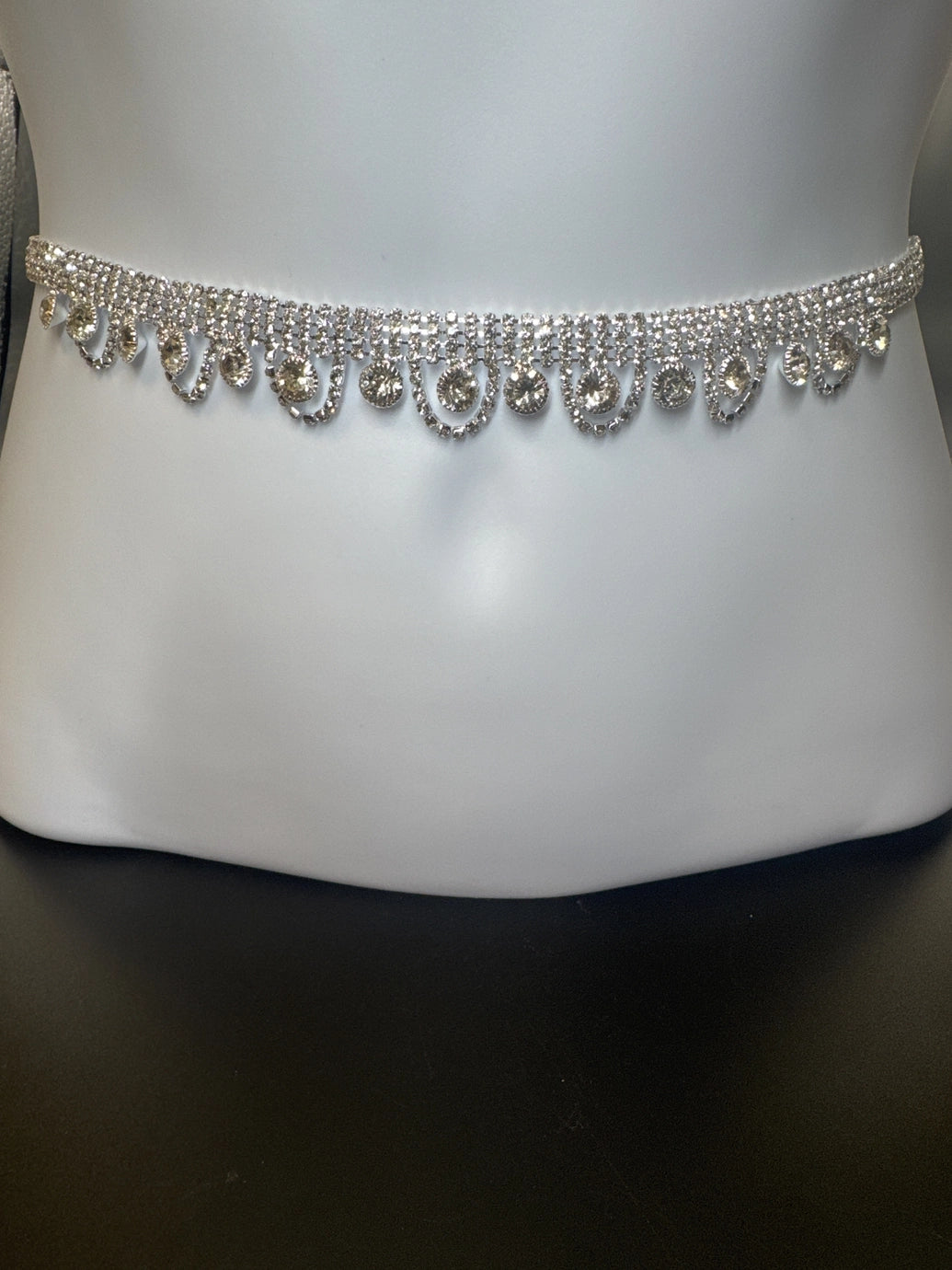 Silver-Tone Crystal Hip Chain – Dual-Row Rhinestone Waist Belt Jewelry JCS Fashions Silver 25 - 40 inches