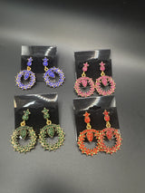 Gold-Tone Crystal Circular Drop Earrings – 1.75 inch Jewelry JCS Fashions