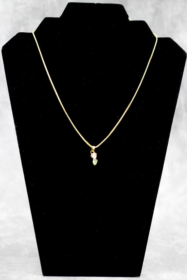 Gold-Tone Neck Set with Delicate Stone Pendant for Traditional Ethnic Wear - Gold