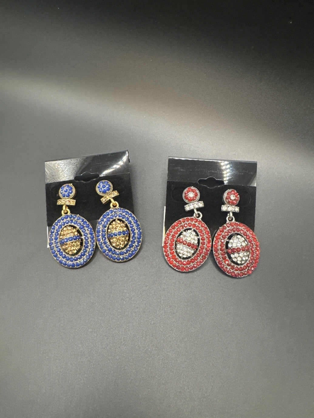 Gold-Tone Circular Stone Drop Earrings with Beads Jewelry JCS Fashions