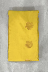 Yellow Korvai Soft Silk Saree with Delicate Gold Zari Buttas and Floral Border - Yellow