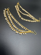 Gold-Tone 3-Layer Pearl Maatal - 4 inch Jewelry JCS Fashions White 4 inch
