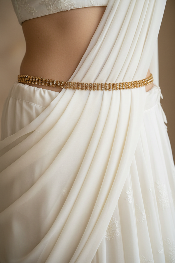 Gold-Tone Three-Layer Hip Chain with Link Detailing