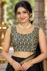 Sandal Floral Printed Designer Padded Sleeveless Blouse with Back Knot, Fully Stitched Ethnic Wear for Women - Sandal