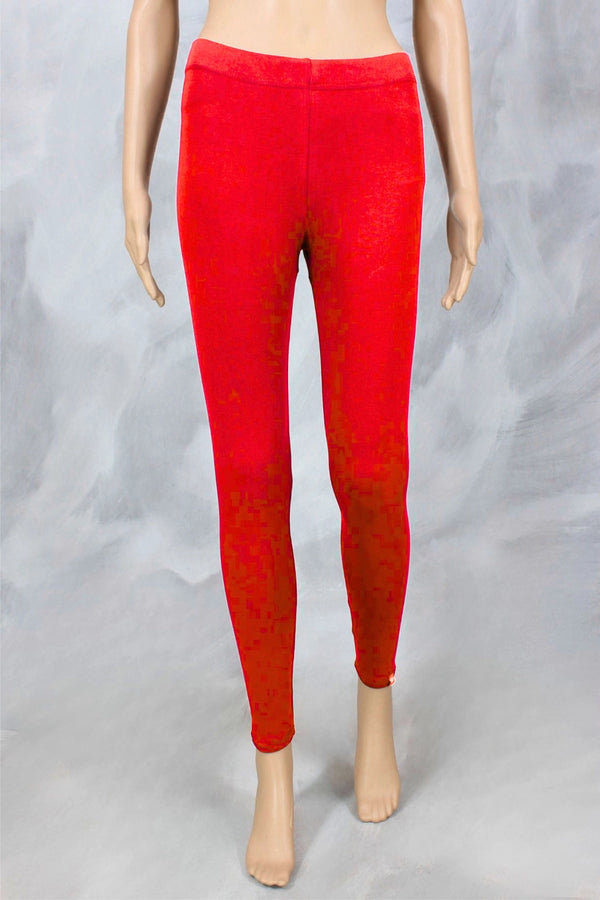 Ferrai Red Ankle Length 4-Way Lycra Leggings with Smooth Finish, Stretch Fit for Everyday Wear - Ferrai Red