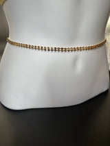 Gold-Tone Two-Layer Rhinestone Hip Chain with Adjustable S-Hook Closure Jewelry JCS Fashions Gold 20 - 38 inches
