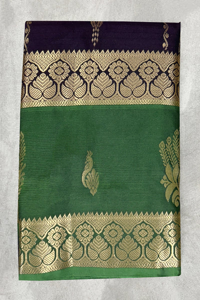 Brown Pure Silk Saree with Heavy Pallu and Border and Blouse Piece | Traditional Party Wear with Silk Look - Brown